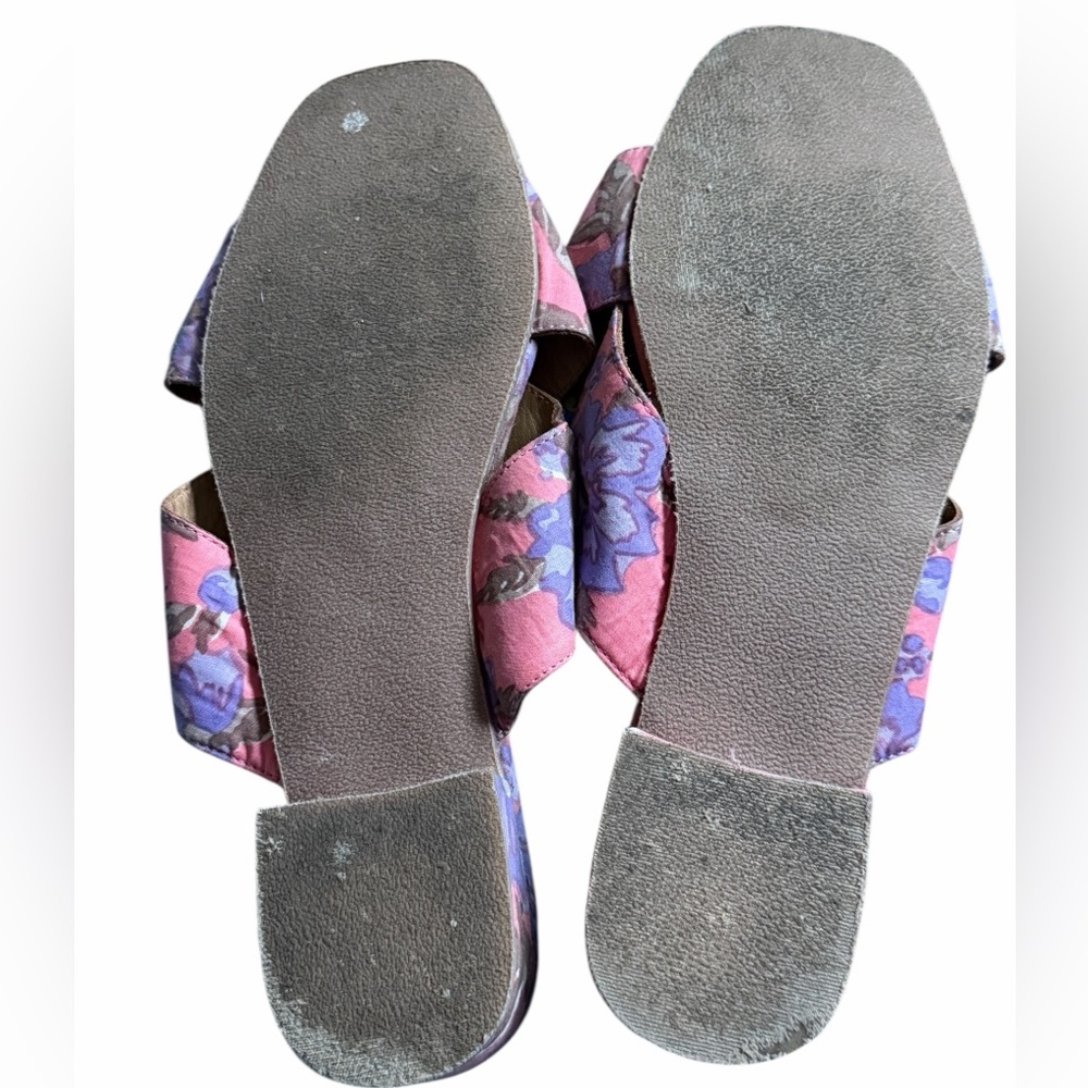 Anthropologie Willa Slide Sandals - pink and purple slip on, size 10 - Picture 3 of 10